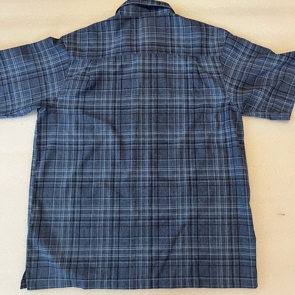 Haggar Clothing Men's Short Sleeve Blue Polo Button Up Pointed Collar Vintage - Picture 6 of 6